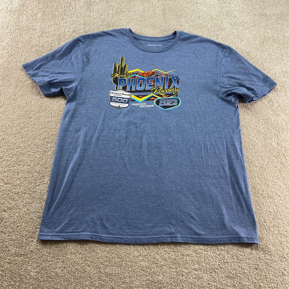 NASCAR Phoenix Raceway Shirt Mens XL Blue 2023 United Rentals 500 Graphic Tee